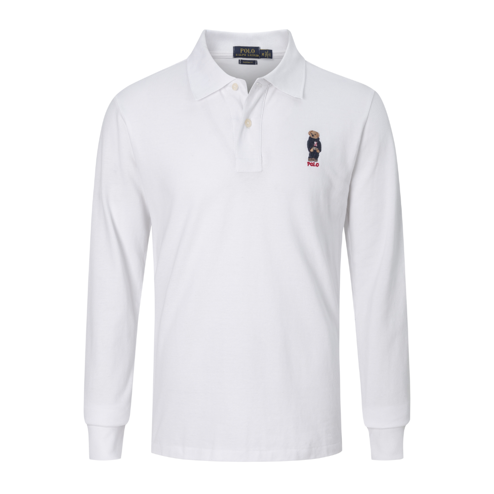 Polo Ralph Lauren Men's Black Wool-Cashmere Logo-Embroidered Long-Sleeve Polo Shirt