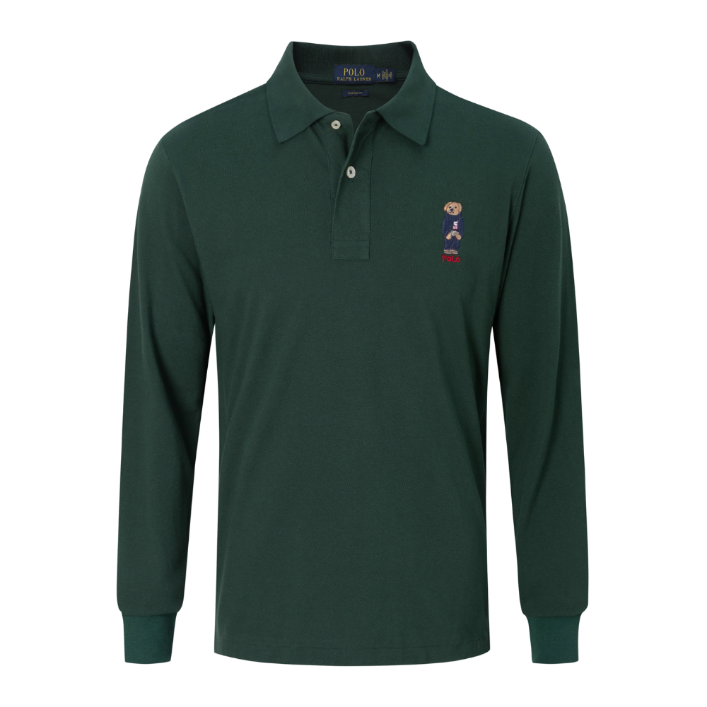 Polo Ralph Lauren Men's Black Wool-Cashmere Logo-Embroidered Long-Sleeve Polo Shirt