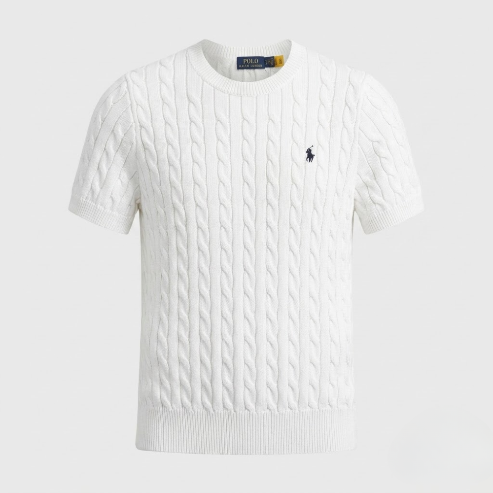 Polo Ralph Lauren Men's Cable-Knit Cotton Polo Shirt