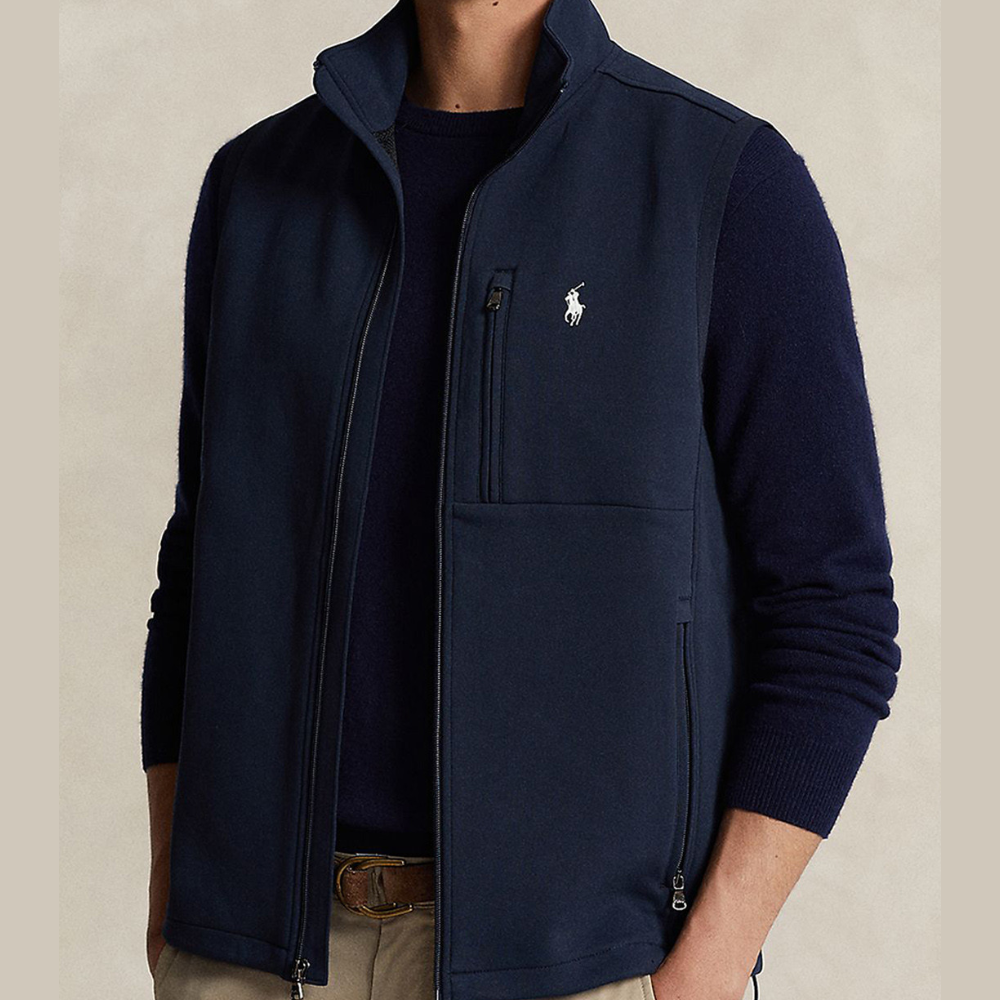 Polo Ralph Lauren Men's Double-Knit Cotton-Blend Full-Zip Vest