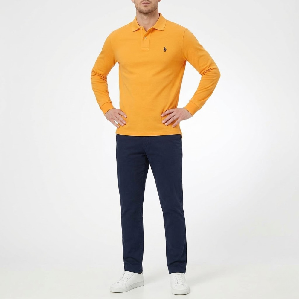 Polo Ralph Lauren Men's Purple Logo-Embroidered Long-Sleeve Polo Shirt