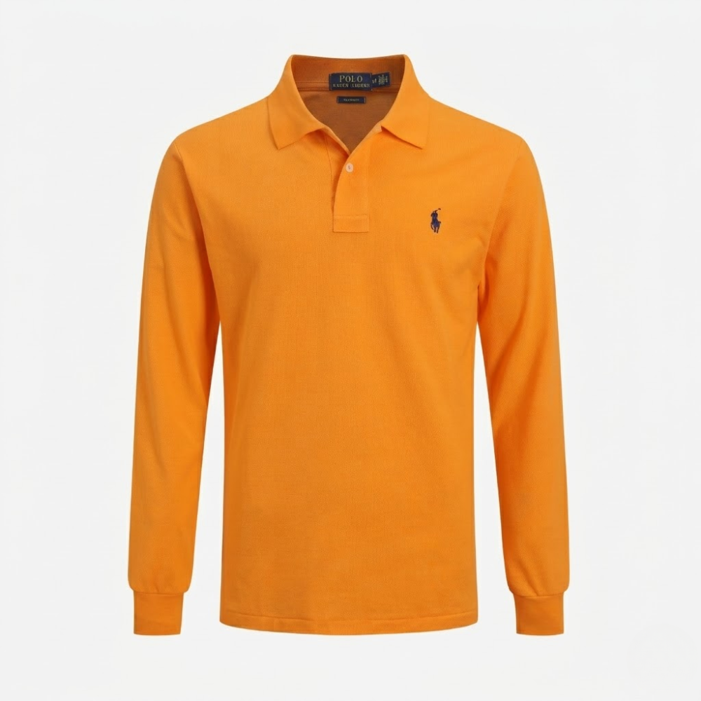 Polo Ralph Lauren Men's Purple Logo-Embroidered Long-Sleeve Polo Shirt