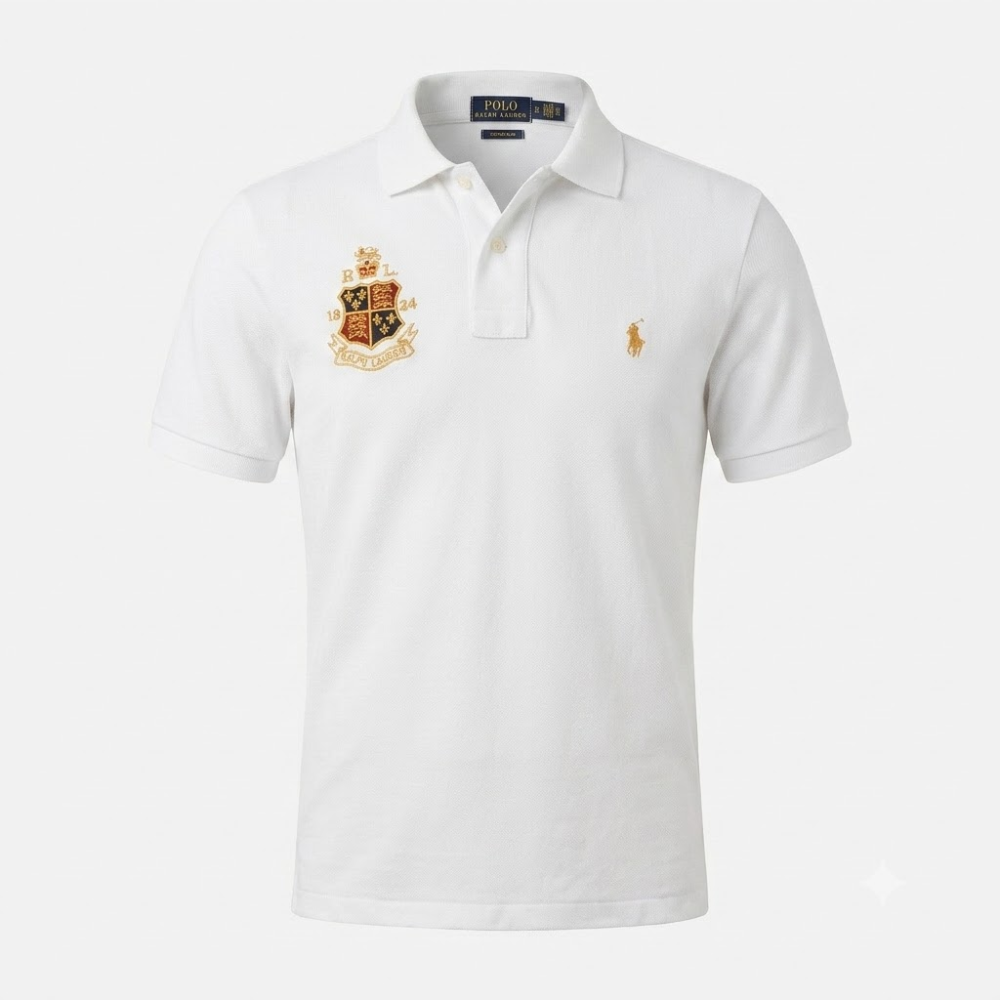 Polo Ralph Lauren Navy Blue Custom Fit Crest-Embroidered Polo Shirt