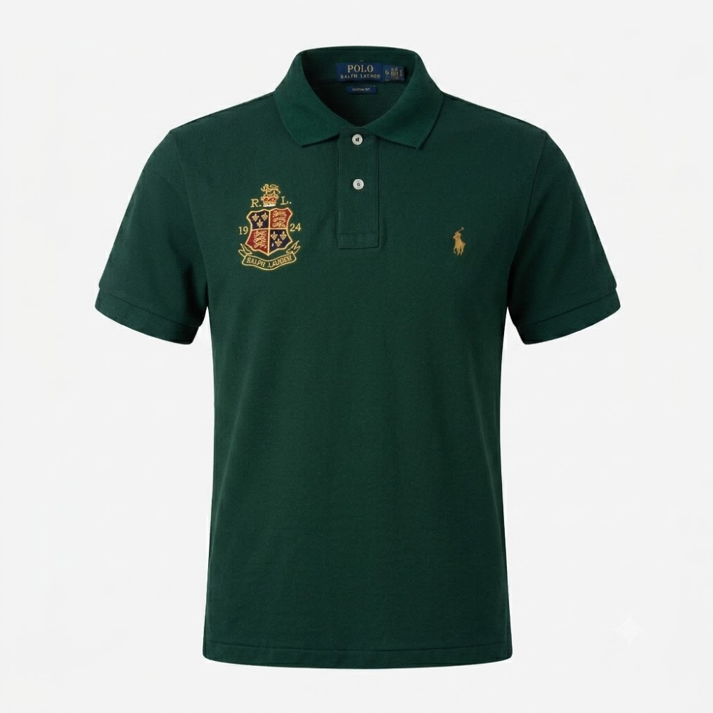 Polo Ralph Lauren Navy Blue Custom Fit Crest-Embroidered Polo Shirt