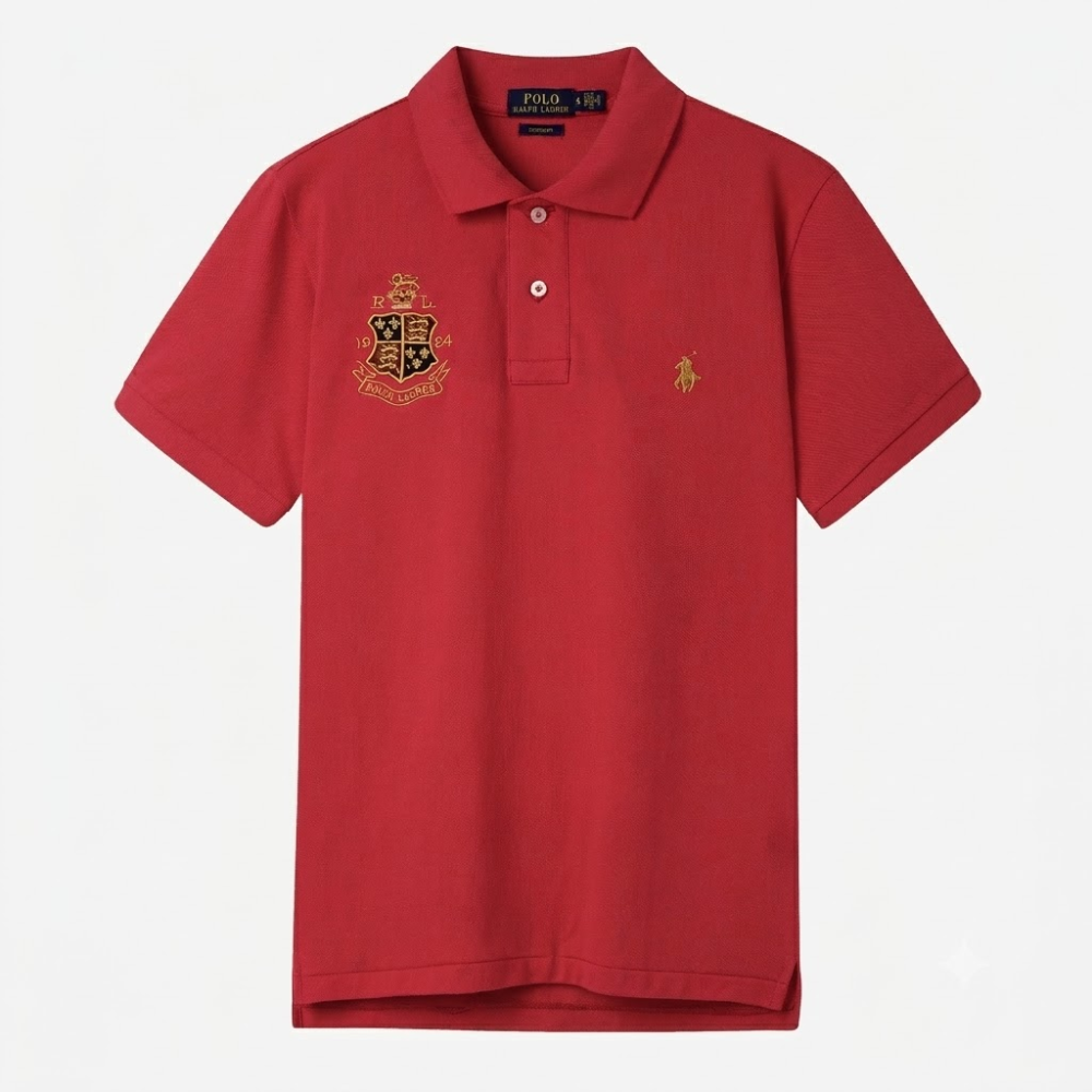 Polo Ralph Lauren Navy Blue Custom Fit Crest-Embroidered Polo Shirt