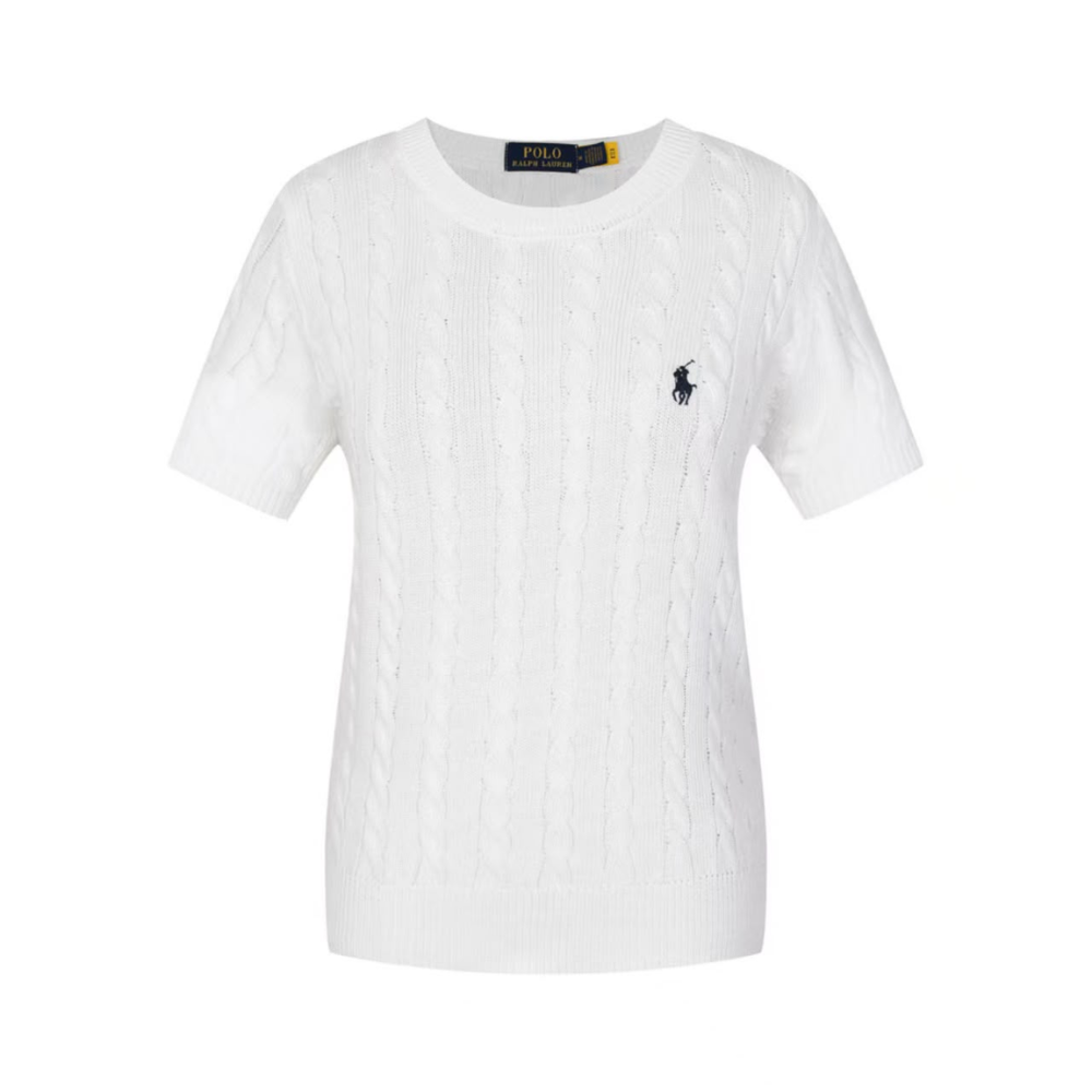 Polo Ralph Lauren Women's Short Sleeve Cable Knit T-Shirt