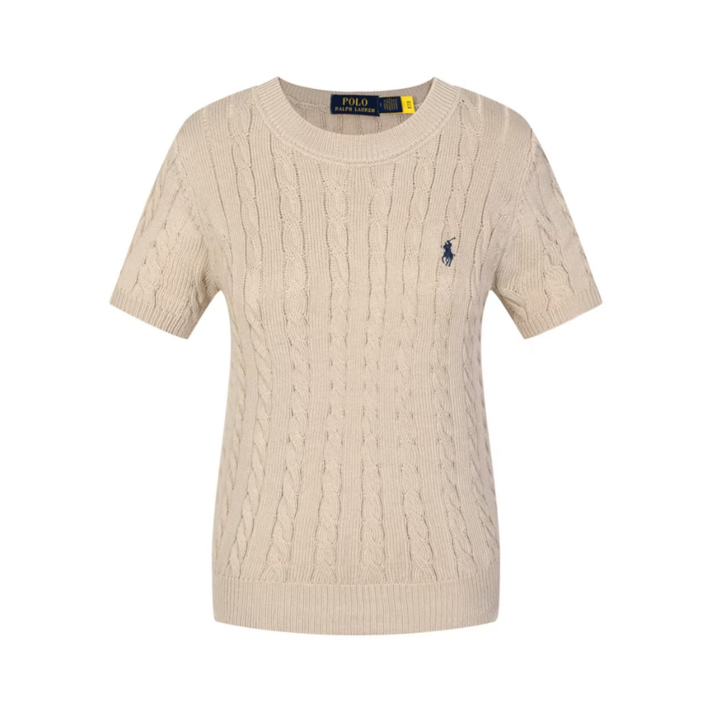 Polo Ralph Lauren Women's Short Sleeve Cable Knit T-Shirt