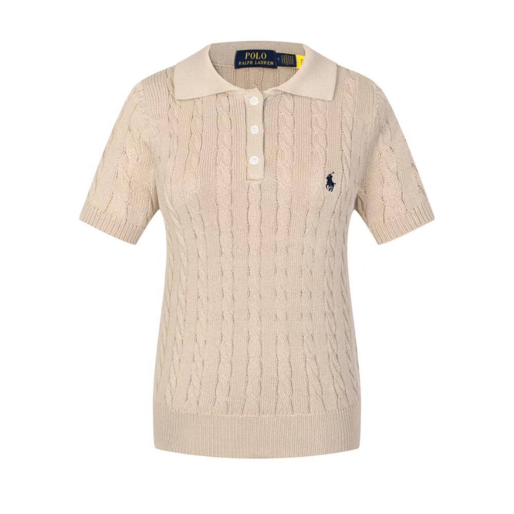 Polo Ralph Lauren Women's Short Sleeve Cable Knit Polo