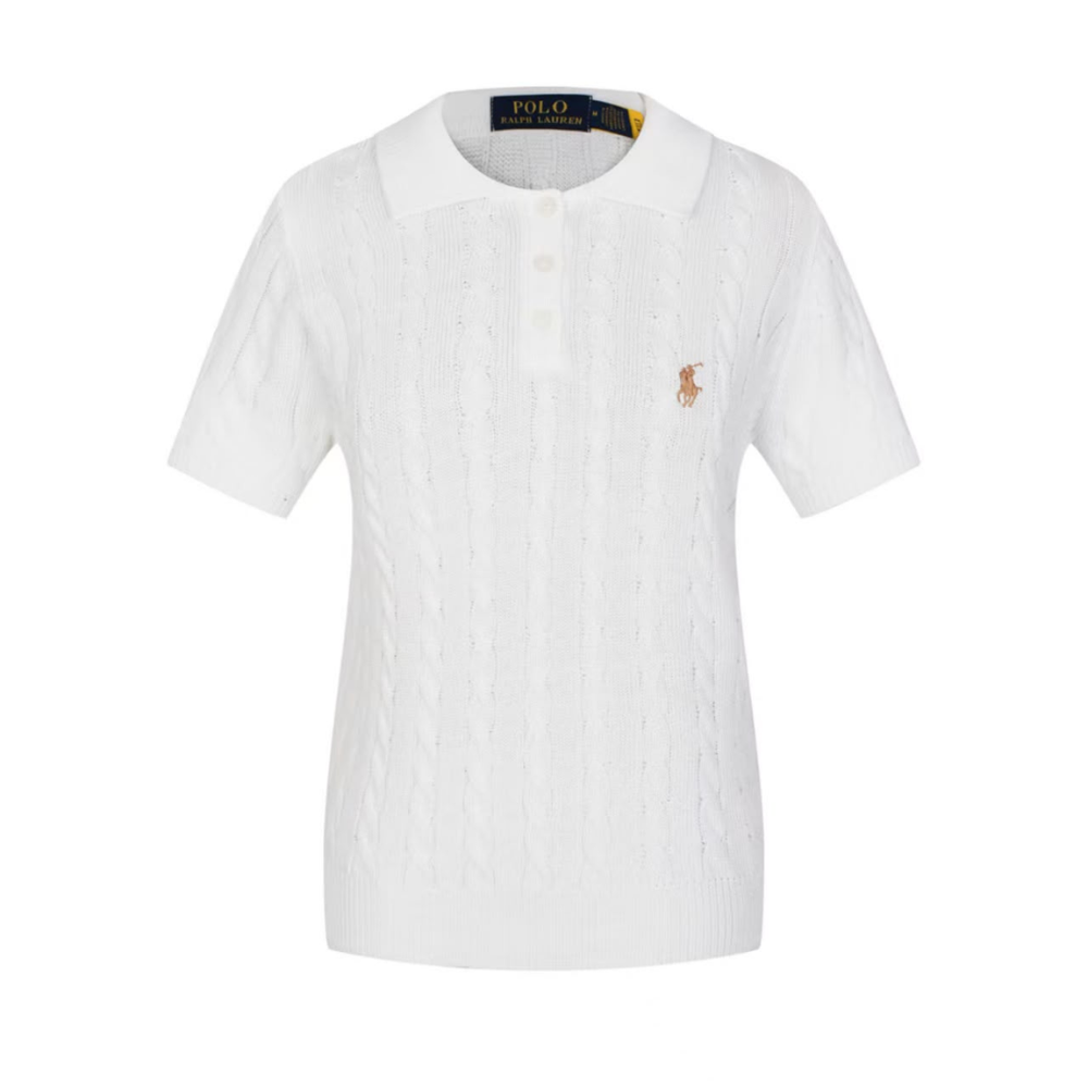 Polo Ralph Lauren Women's Short Sleeve Cable Knit Polo