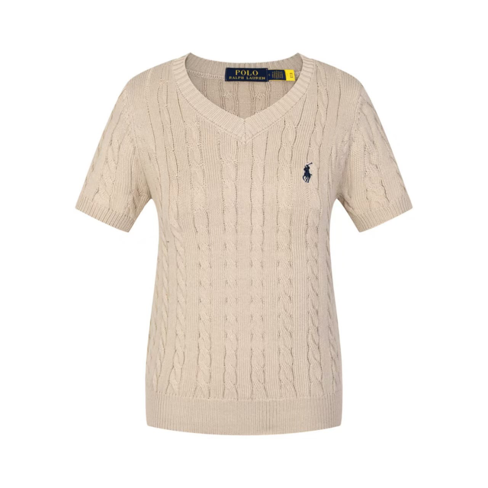 Polo Ralph Lauren Women's Short Sleeve Cable Knit T-Shirt