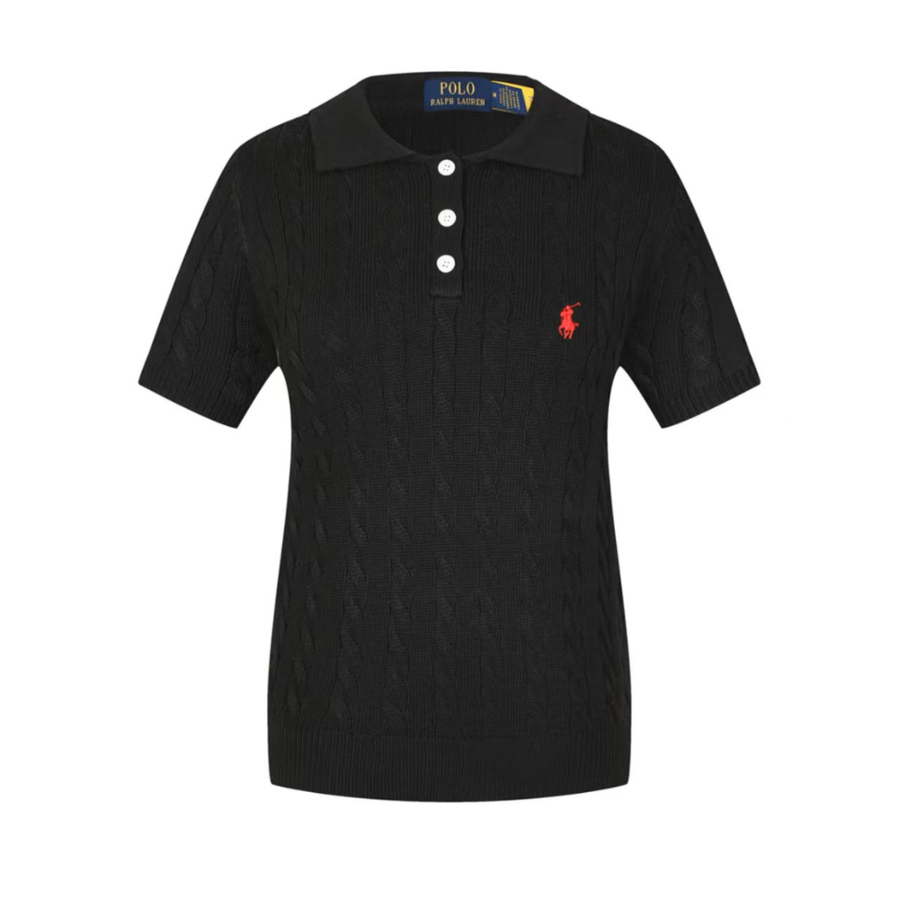 Polo Ralph Lauren Women's Short Sleeve Cable Knit Polo