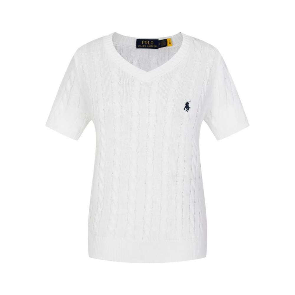 Polo Ralph Lauren Women's Short Sleeve Cable Knit T-Shirt