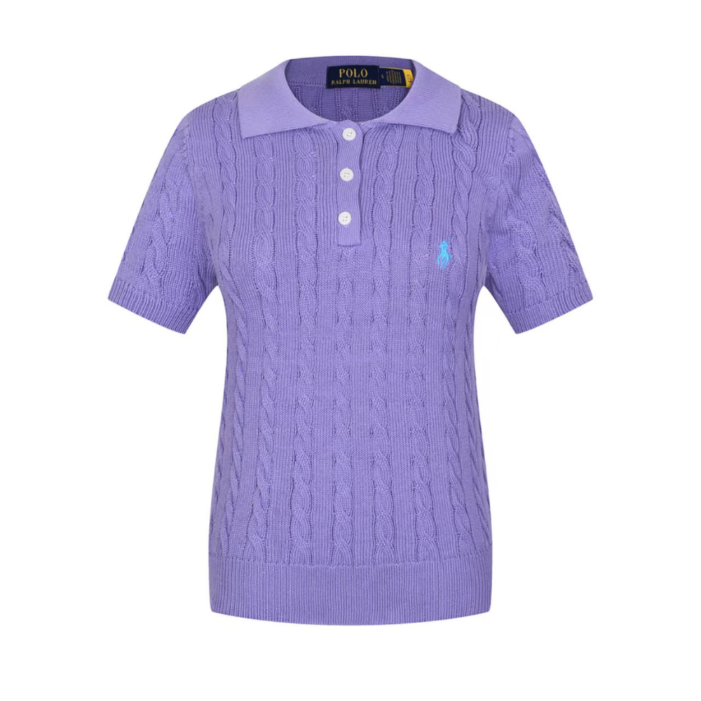 Polo Ralph Lauren Women's Short Sleeve Cable Knit Polo