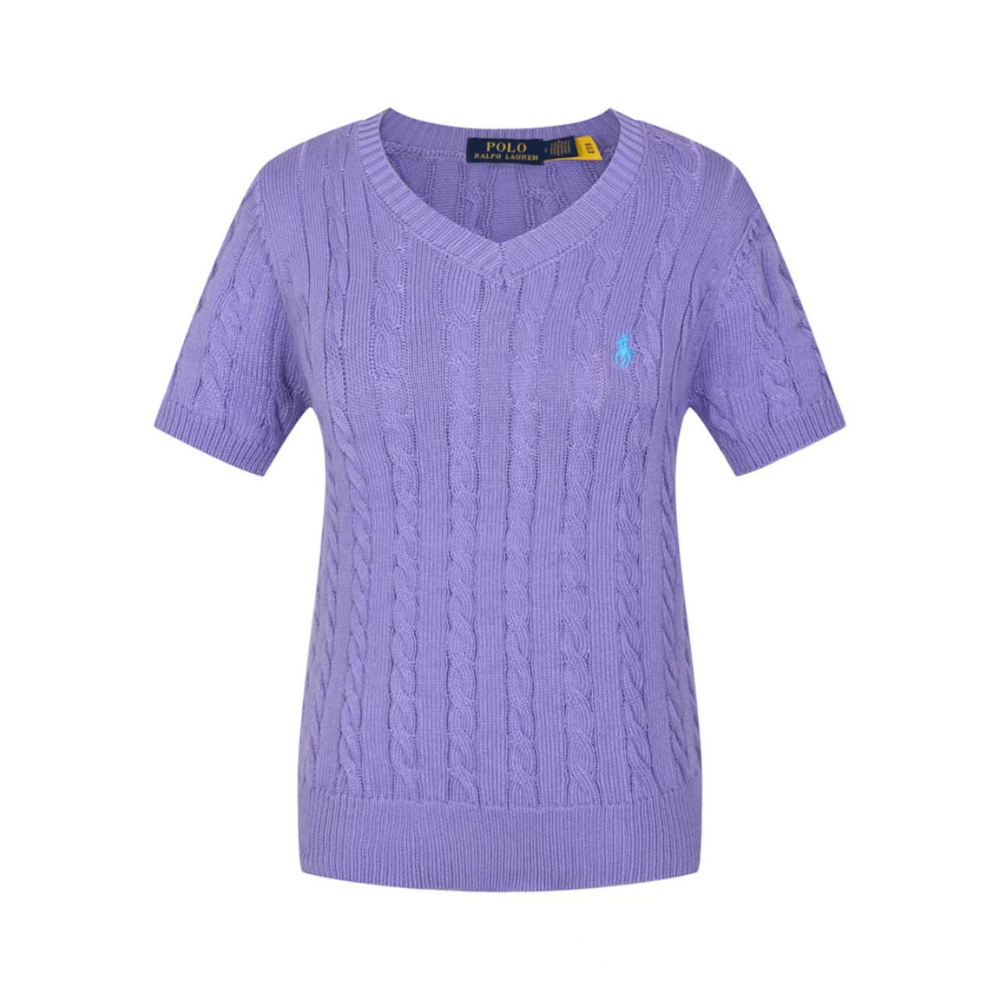Polo Ralph Lauren Women's Short Sleeve Cable Knit T-Shirt