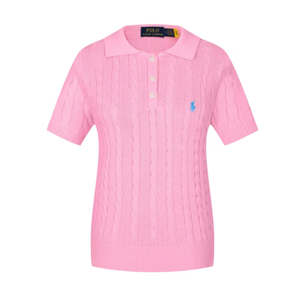 Polo Ralph Lauren Women's Short Sleeve Cable Knit Polo