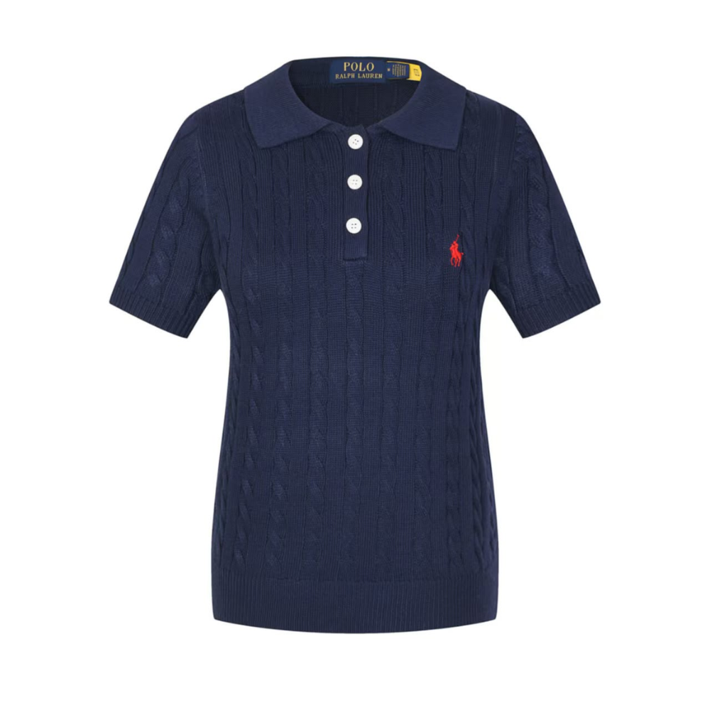 Polo Ralph Lauren Women's Short Sleeve Cable Knit Polo