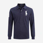 Polo Ralph Lauren Men's Navy Blue Big Pony Long-Sleeve Polo Shirt
