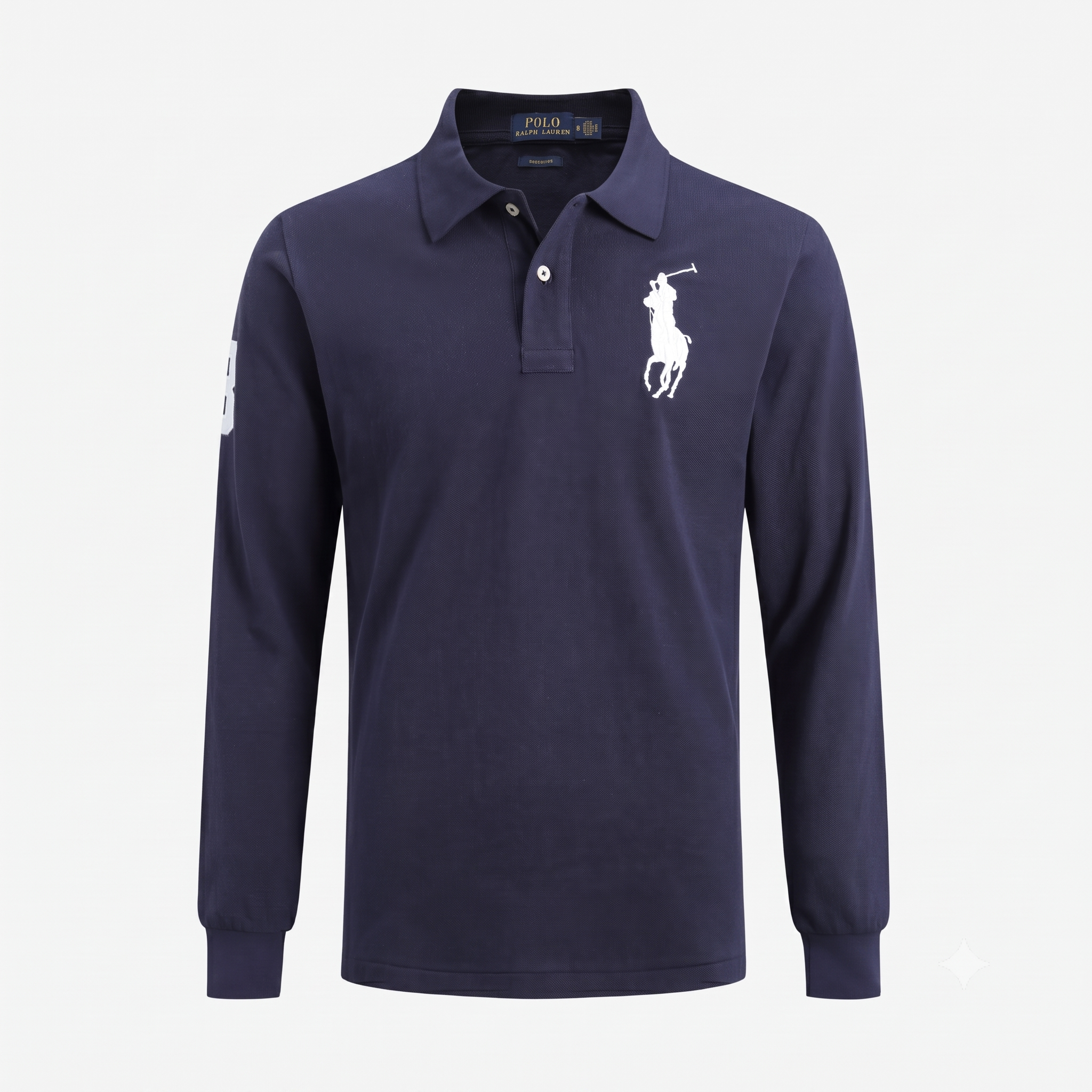 Polo Ralph Lauren Men's Navy Blue Big Pony Long-Sleeve Polo Shirt