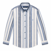 Polo Ralph Lauren Men's Striped Linen Fabric Long-Sleeve Shirt