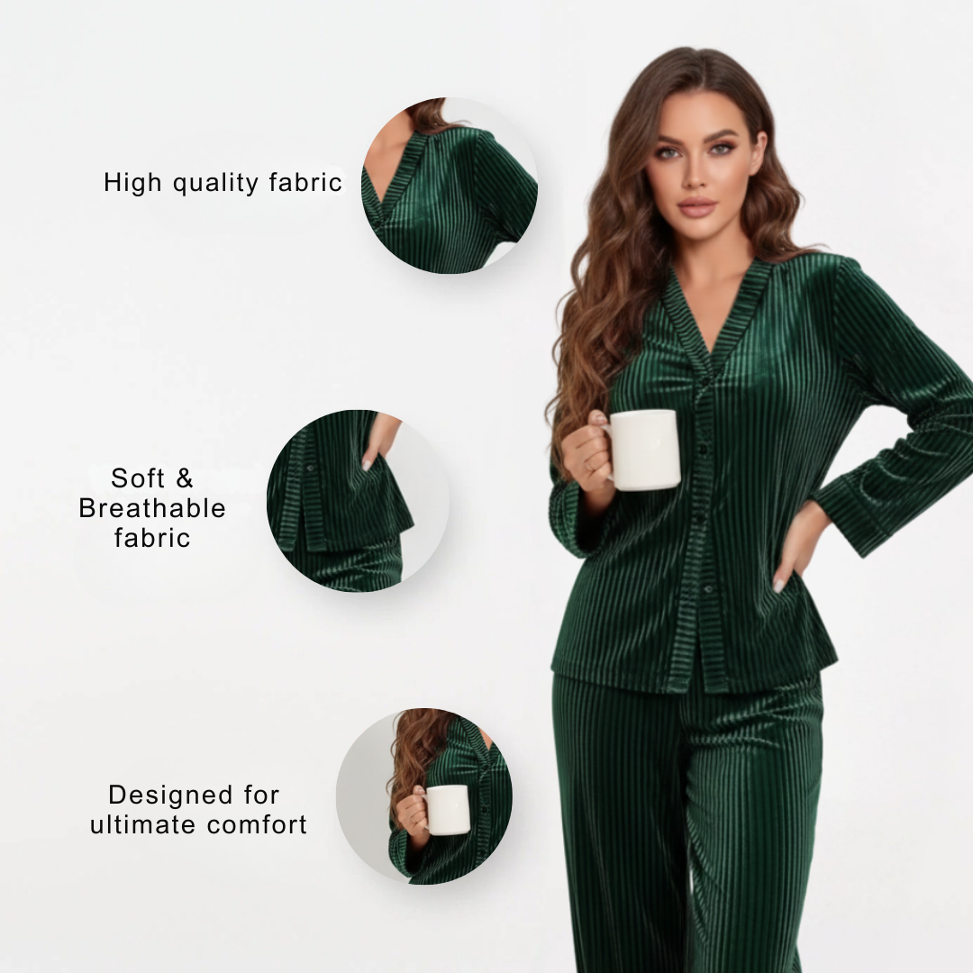 Women’s Long Sleeve Pyjama Set – Two Piece Sleepwear Lounge Set for Everyday Comfort