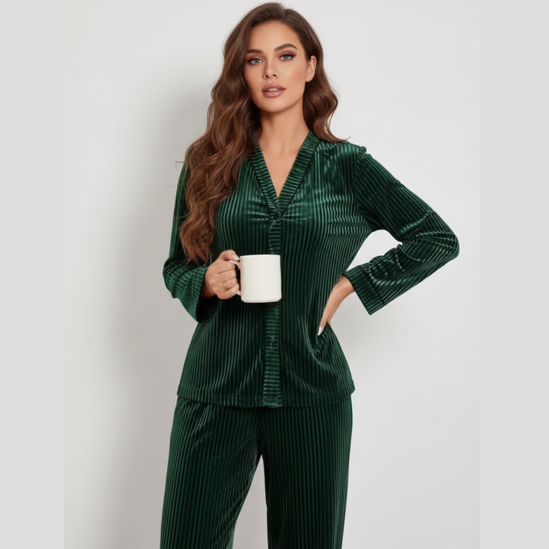 Women’s Long Sleeve Pyjama Set – Two Piece Sleepwear Lounge Set for Everyday Comfort