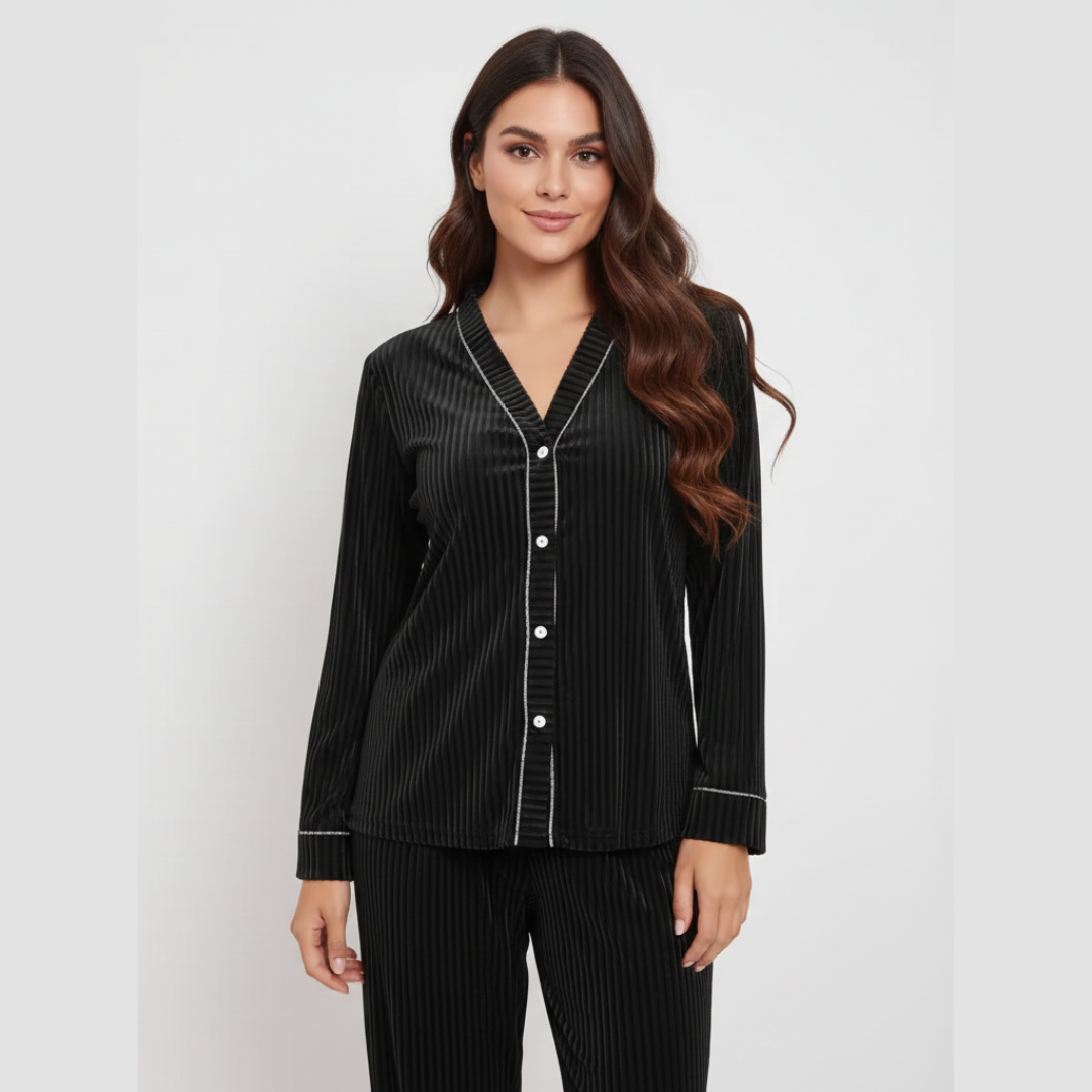 Women’s Long Sleeve Pyjama Set – Two Piece Sleepwear Lounge Set for Everyday Comfort