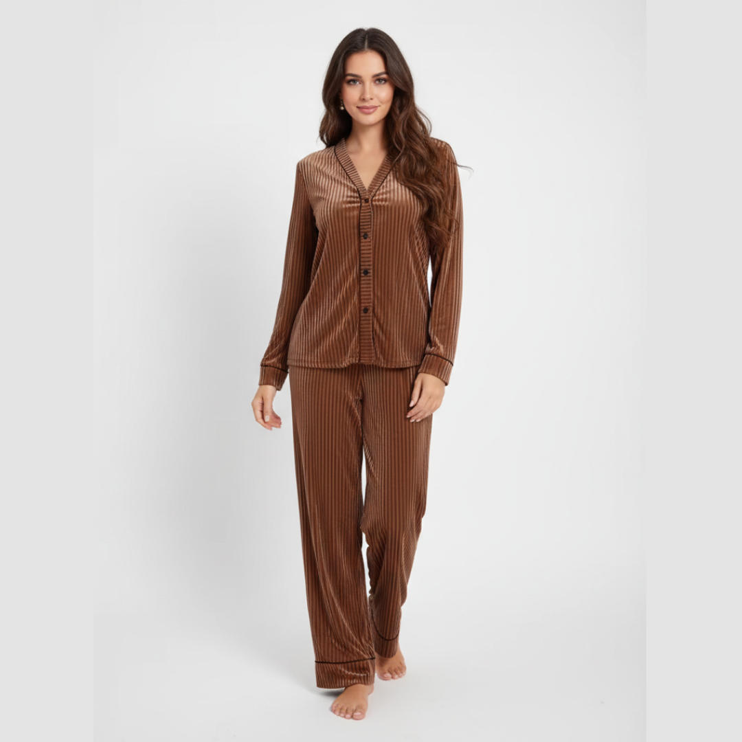Women’s Long Sleeve Pyjama Set – Two Piece Sleepwear Lounge Set for Everyday Comfort