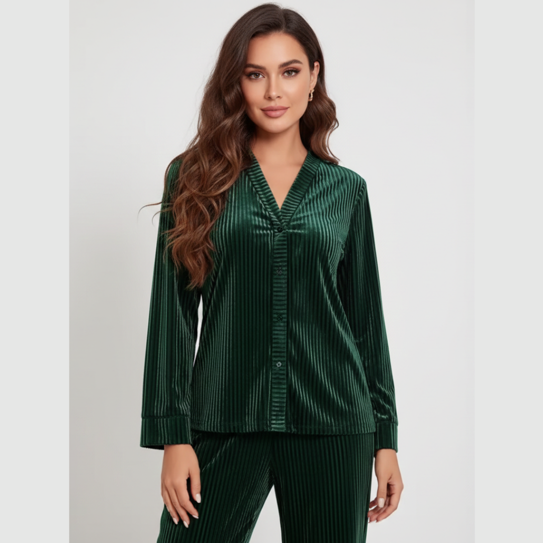 Women’s Long Sleeve Pyjama Set – Two Piece Sleepwear Lounge Set for Everyday Comfort