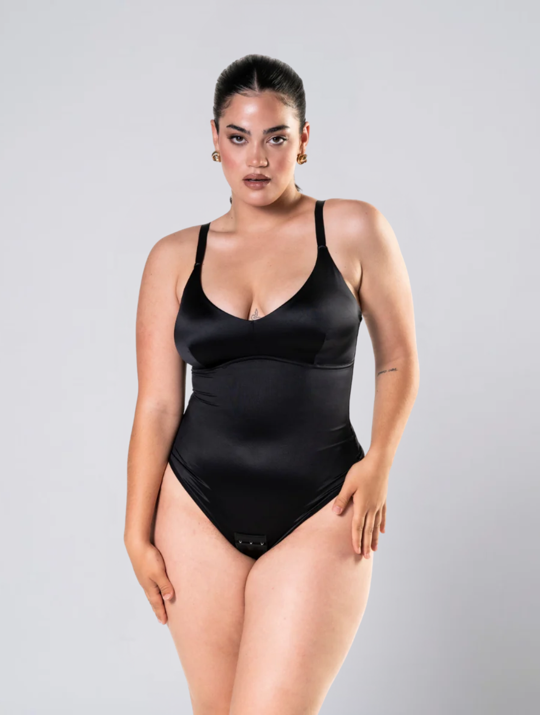 Satin Bodysuit for Women – Smooth Stretch Body with Adjustable Straps