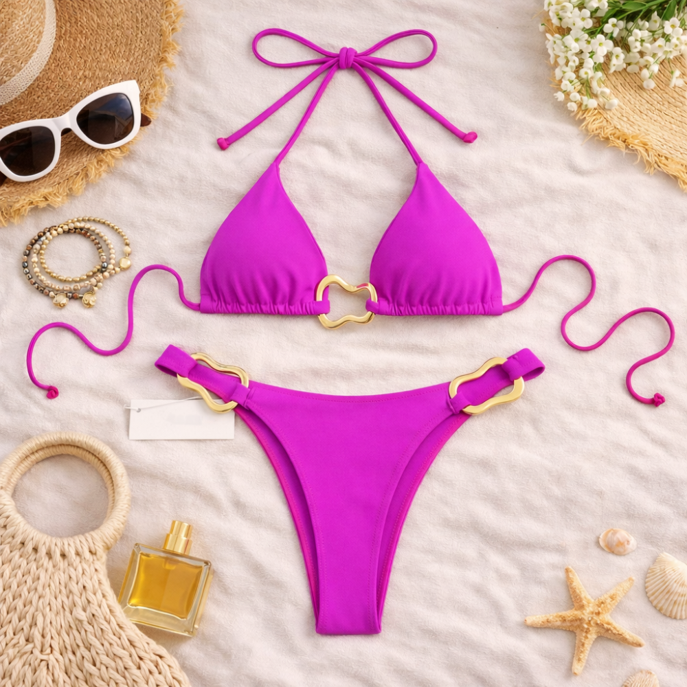 Lace Up Bikini Set for Women – Adjustable Two Piece Tie Side Swimwear