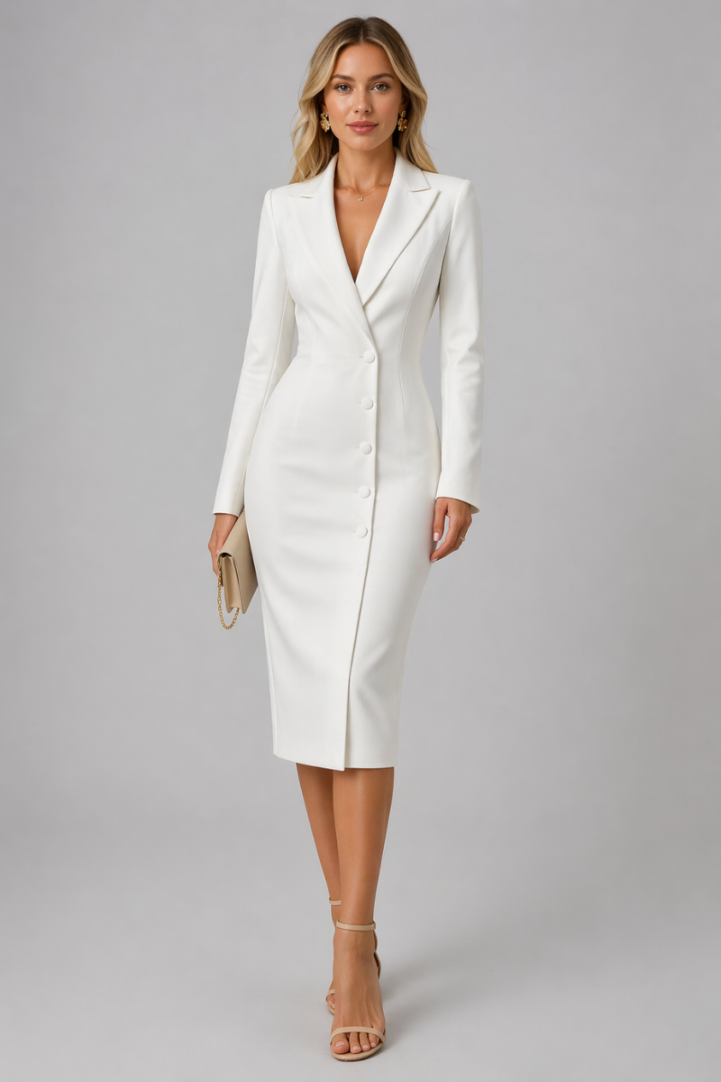 Seleneva Women's Tailored Midi Dress - Formal Evening Bodycon Dress
