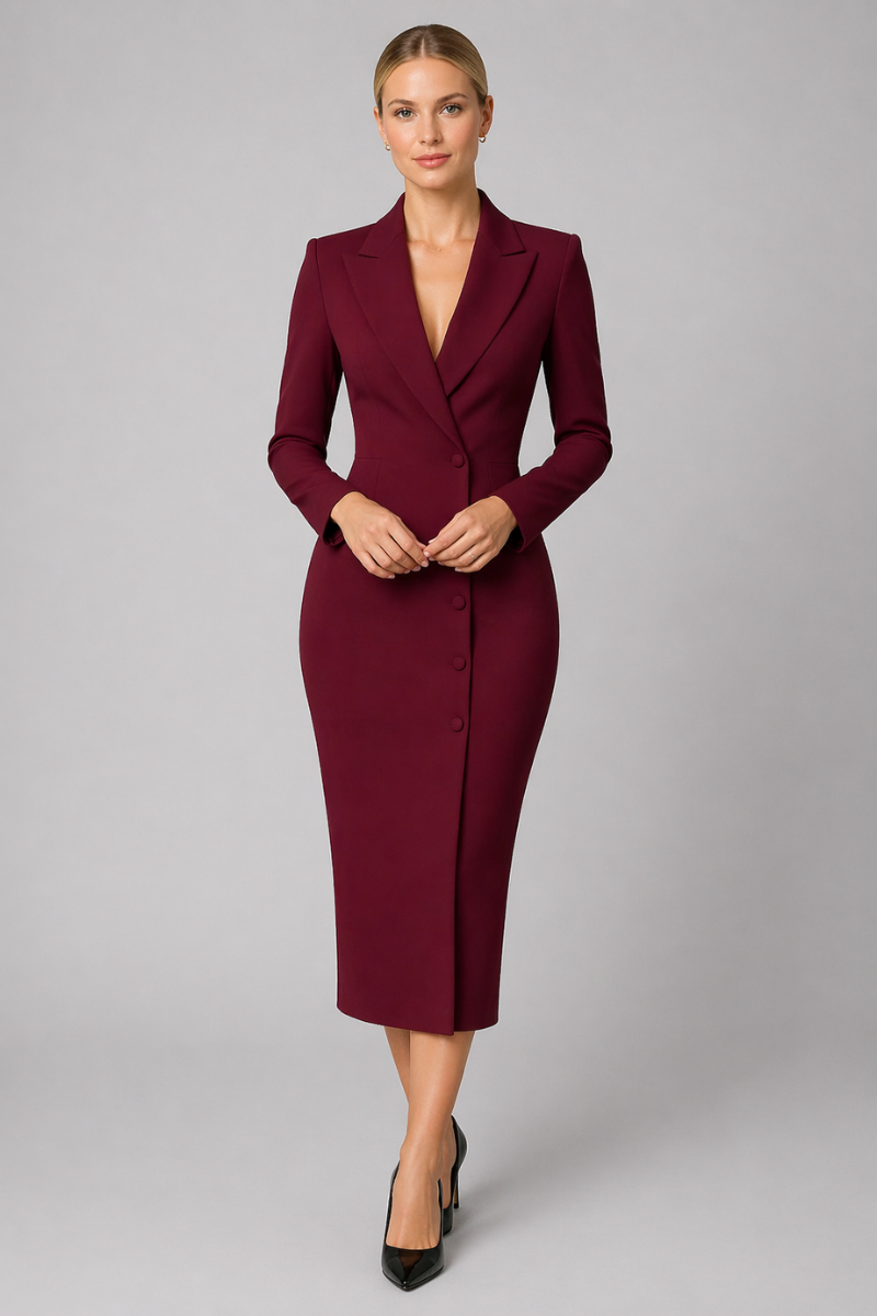 Seleneva Women's Tailored Midi Dress - Formal Evening Bodycon Dress