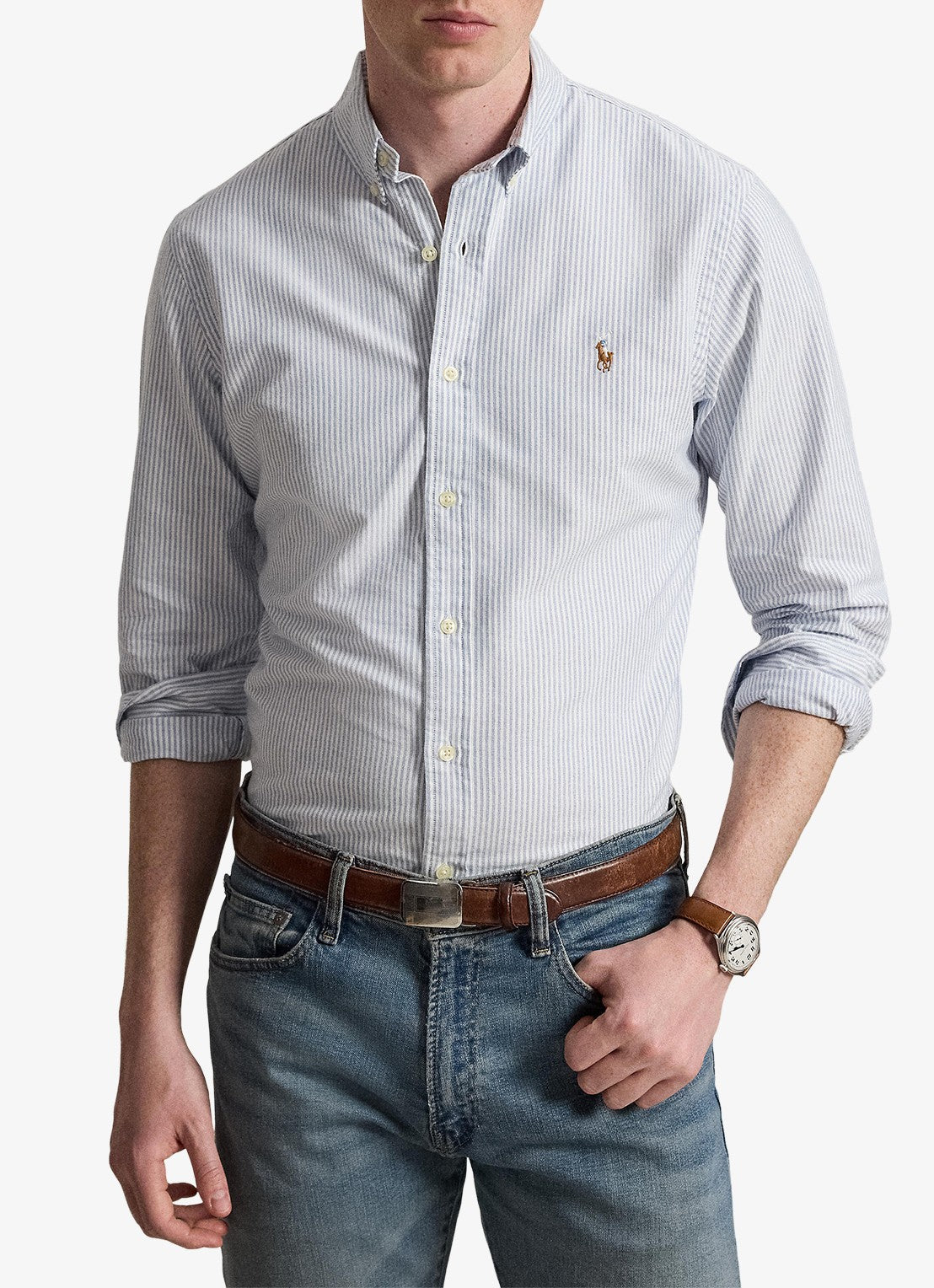 Slim Fit Striped Oxford Shirt