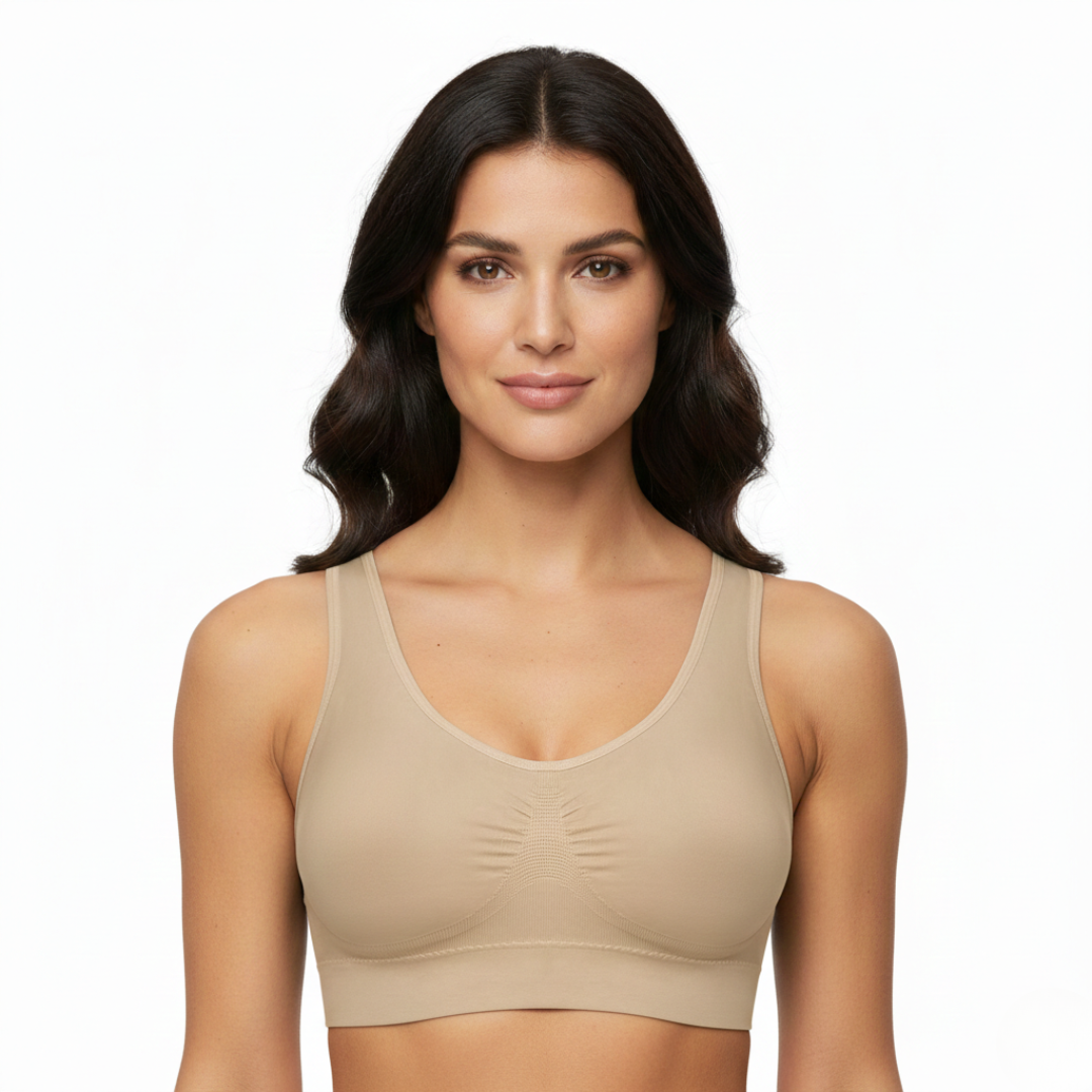 Seamless Sports Bra for Women – Stretch Support Bra with Elastic Underband