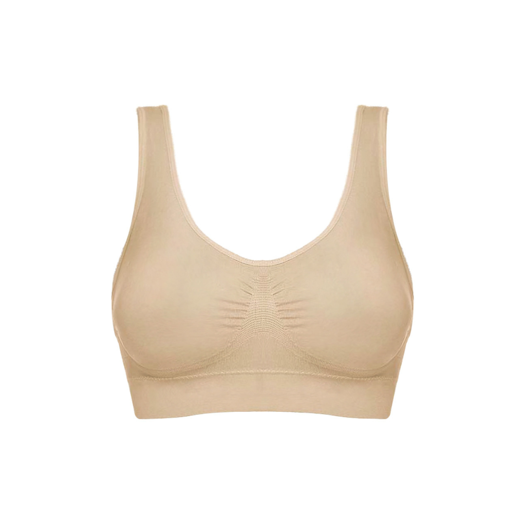 Seamless Sports Bra for Women – Stretch Support Bra with Elastic Underband