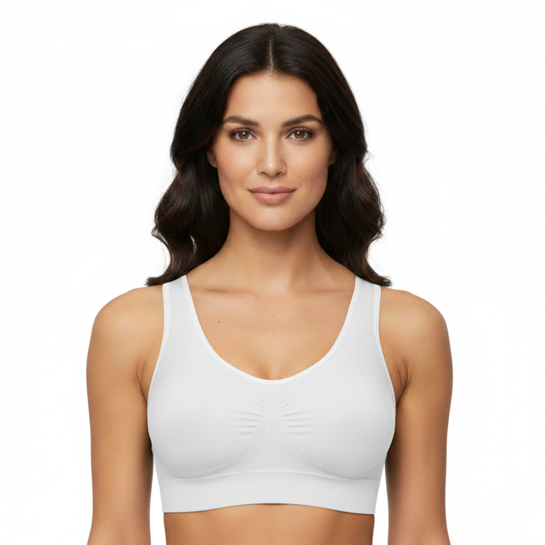 Seamless Sports Bra for Women – Stretch Support Bra with Elastic Underband
