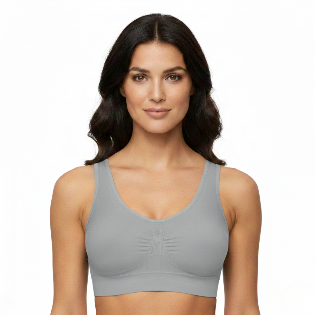 Seamless Sports Bra for Women – Stretch Support Bra with Elastic Underband