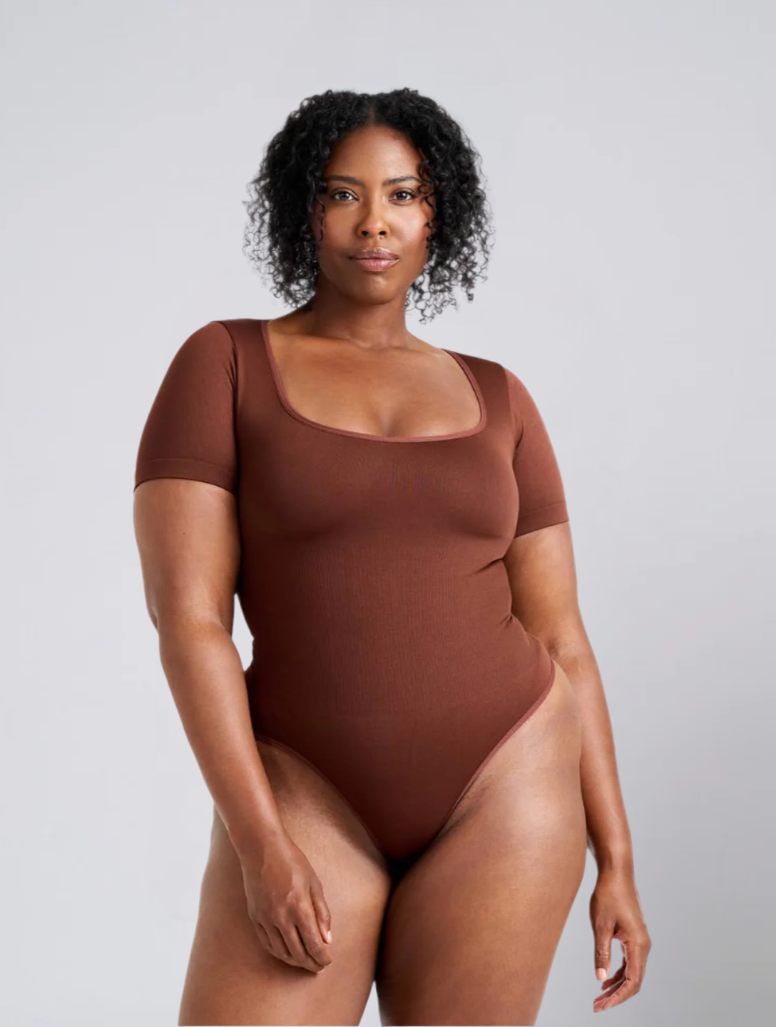 Seamless Square Neck Bodysuit for Women – Smooth Stretch Body for Everyday Wear