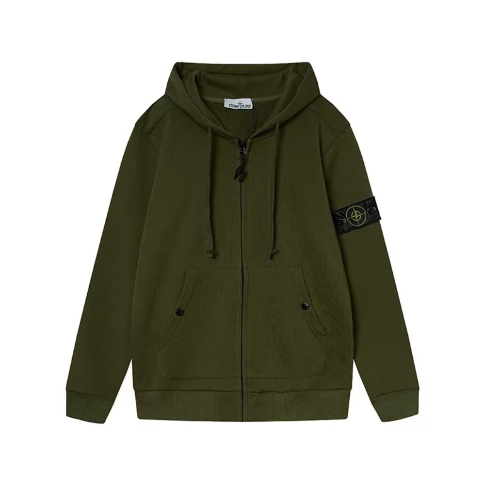 Stone Island Regular-fit zip-up hooded sweatshirt