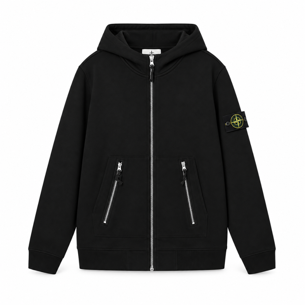 Stone Island Zip-Up Hoodie with Pockets