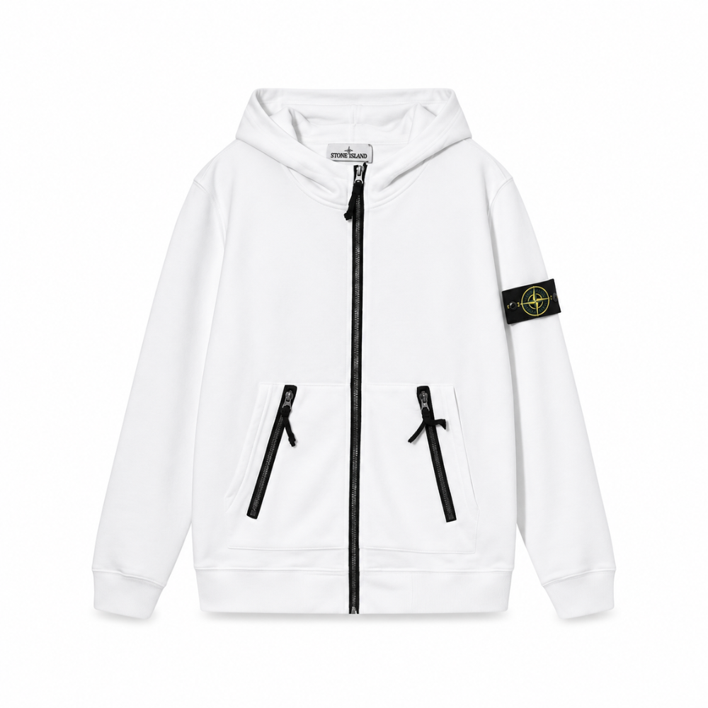 Stone Island Zip-Up Hoodie with Pockets