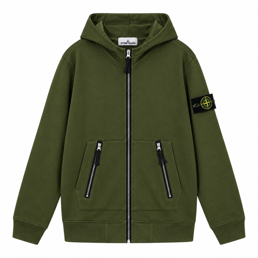 Stone Island Zip-Up Hoodie with Pockets