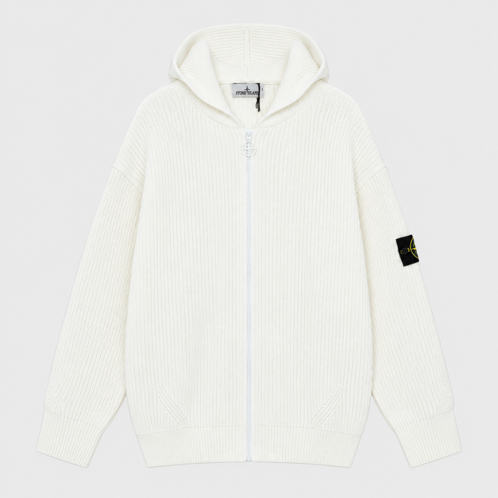 Stone Island Men's Logo Patch Zip-Up Hoodie