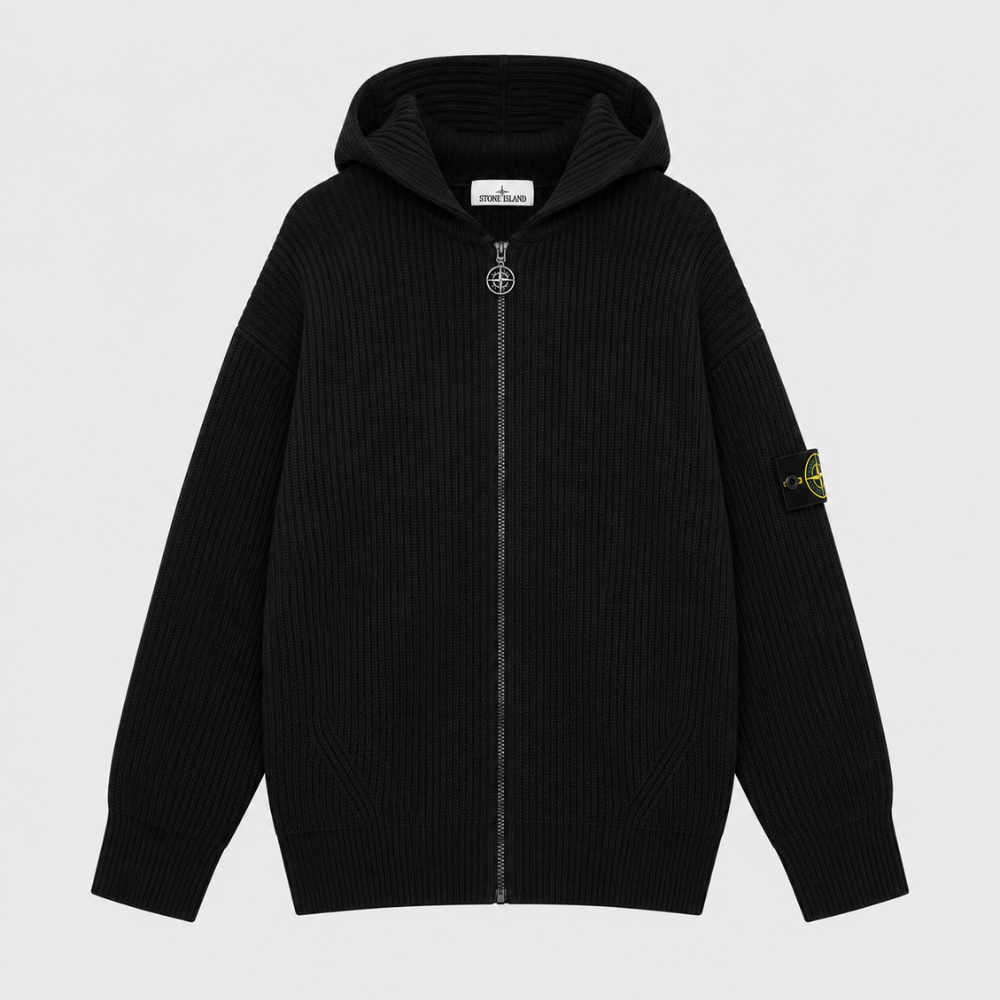Stone Island Men's Logo Patch Zip-Up Hoodie