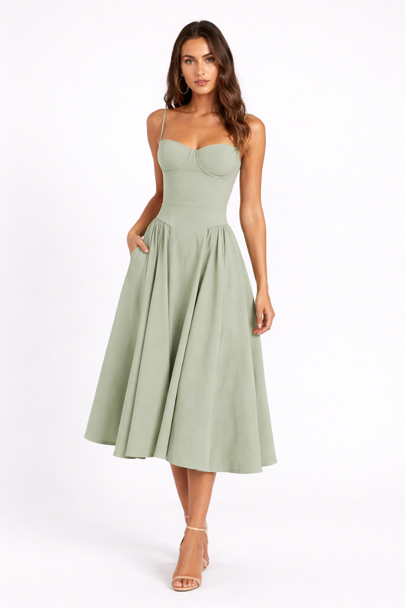 Strapless Printed Maxi Dress for Women – Elegant French Style Summer Dress
