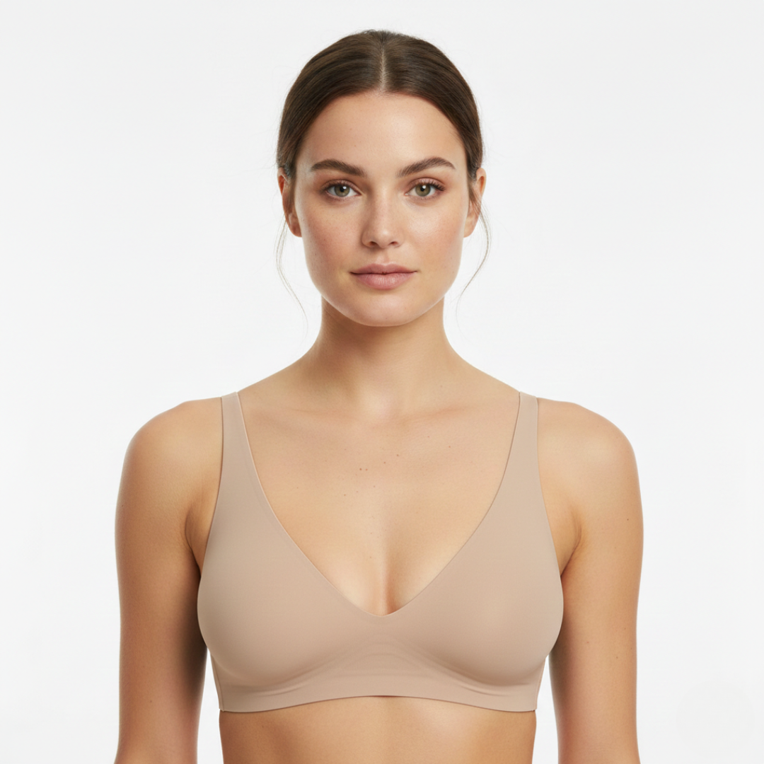 Women’s Seamless V Neck Bra – Soft Stretch Wireless Everyday Fit