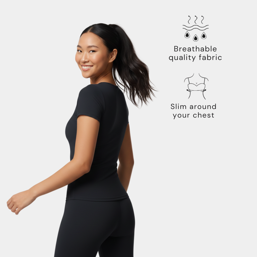 Fitted Workout Top for Women – Short Sleeve Gym T Shirt with Stretch Fit