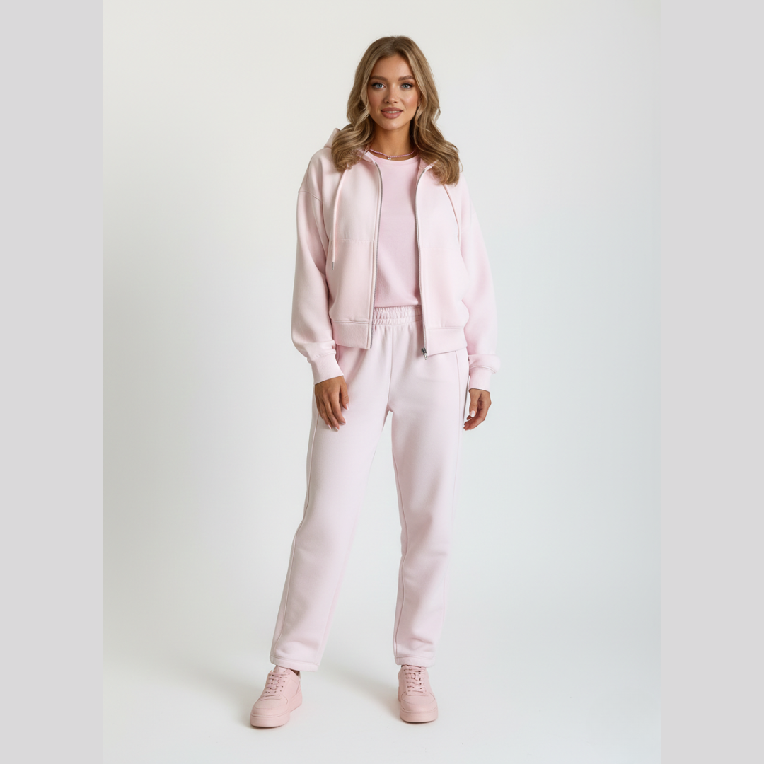 Women’s Tracksuit Set – Two Piece Hoodie and Jogger Set with Zip Up Jacket