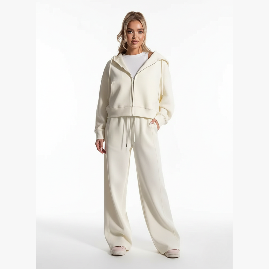 Women’s Tracksuit Set – Two Piece Hoodie and Jogger Set with Zip Up Jacket