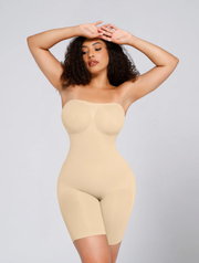 Seamless Strapless Square Neck Bodysuit for Women – Stretch Body for Off Shoulder Outfits
